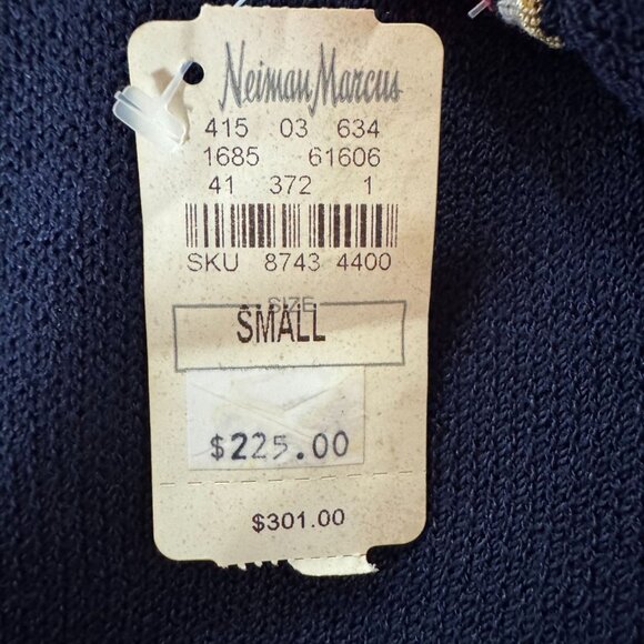 St. John Collection By Marie Gray Navy Cardigan With Red & Gold Trim S - Picture 5 of 16